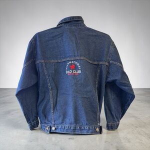 Junior size vintage 90s Denim Set Jacket and jeans with Embroidered Logo